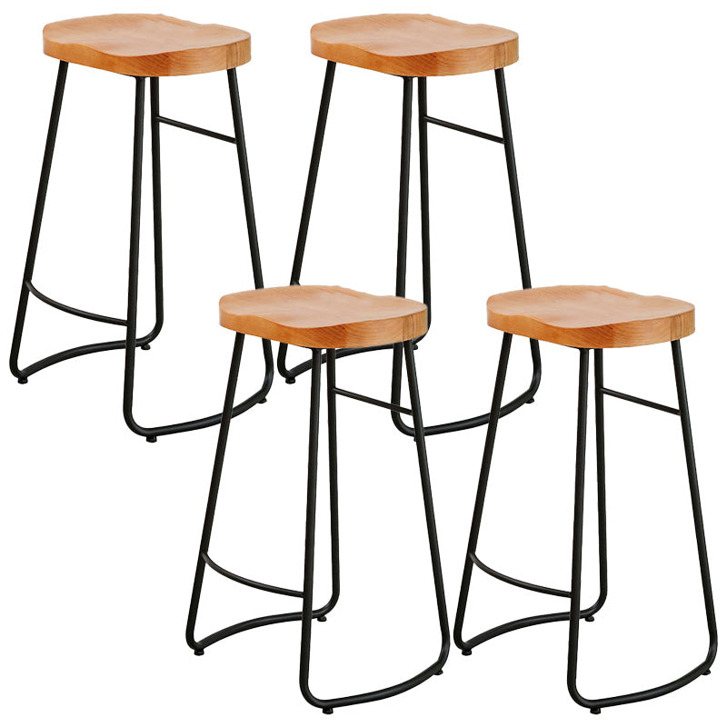 Modern Style Bar Table Set 1/2/5 Pieces Rectangle Bar Table with High Wood Stools Brown 30"H Stools (Set of 4) Clearhalo 'Bar Furniture' 'furn' 'furn_home_bar_bar_sets' 'Furniture' 'Home Bars & Bar Sets' 'home_bar_bar_sets' 'Kitchen & Dining Furniture' 5797344