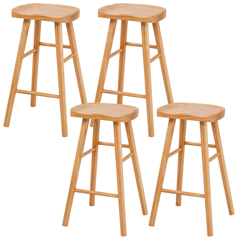 Modern Style Bar Table Set 1/2/5 Pieces Rectangle Bar Table with High Wood Stools Wood 30"H Stools (Set of 4) Clearhalo 'Bar Furniture' 'furn' 'furn_home_bar_bar_sets' 'Furniture' 'Home Bars & Bar Sets' 'home_bar_bar_sets' 'Kitchen & Dining Furniture' 5797346