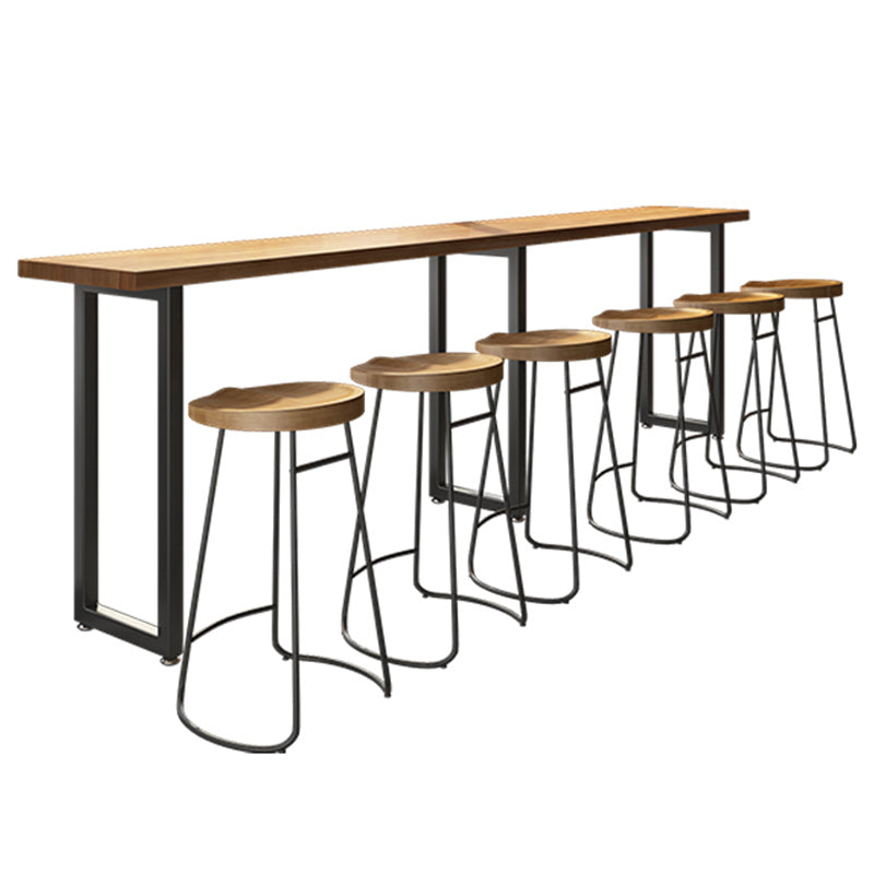 Modern Style 1/7 Pieces Bar Table Set Rectangle Pine Wood Counter Table for Balcony Clearhalo 'Bar Furniture' 'furn' 'furn_home_bar_bar_sets' 'Furniture' 'Home Bars & Bar Sets' 'home_bar_bar_sets' 'Kitchen & Dining Furniture' 5797411
