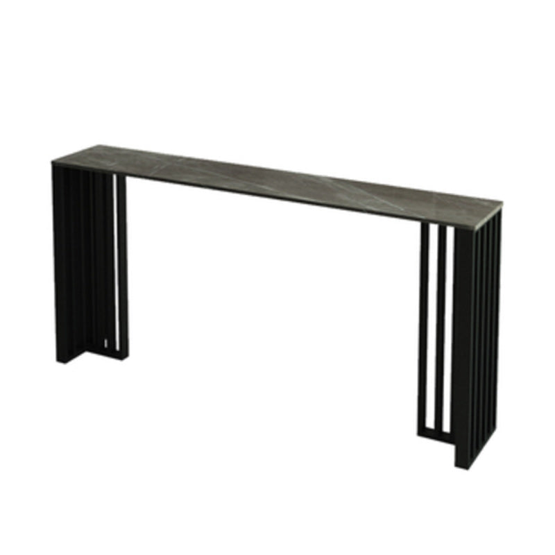 Industrial 1/2/4 Pieces Table and Stool Set Rectangle Indoor Stone Counter Height Set Grey 79"L x 16"W Clearhalo 'Bar Furniture' 'furn' 'furn_home_bar_bar_sets' 'Furniture' 'Home Bars & Bar Sets' 'home_bar_bar_sets' 'Kitchen & Dining Furniture' 5797472