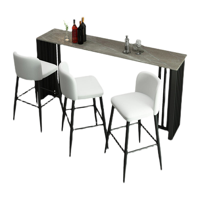 Industrial 1/2/4 Pieces Table and Stool Set Rectangle Indoor Stone Counter Height Set Clearhalo 'Bar Furniture' 'furn' 'furn_home_bar_bar_sets' 'Furniture' 'Home Bars & Bar Sets' 'home_bar_bar_sets' 'Kitchen & Dining Furniture' 5797479