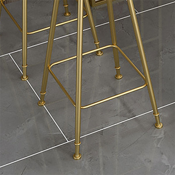 Ensemble de table de bar contemporain 1/2/3 pièces Table de bar rectangulaire en pierre avec tabourets hauts en métal