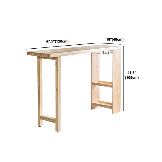 モダンなバーテーブルセット1/3ピース長方形の松の木のカウンターテーブルミルクティーショップ