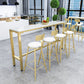 Glam Juego de mesa de bar de 1/2/5 piezas, mesa de bar rectangular con taburetes altos de metal para el hogar