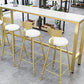 Glam Juego de mesa de bar de 1/2/5 piezas, mesa de bar rectangular con taburetes altos de metal para el hogar