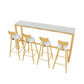 Glam Juego de mesa de bar de 1/2/5 piezas, mesa de bar rectangular con taburetes altos de metal para el hogar
