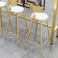 Glam Juego de mesa de bar de 1/2/5 piezas, mesa de bar rectangular con taburetes altos de metal para el hogar