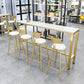 Glam Juego de mesa de bar de 1/2/5 piezas, mesa de bar rectangular con taburetes altos de metal para el hogar
