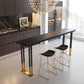 Industrial Style 1/2/3 Pieces Bar Table Set Rectangle Bar Table with High Wood Stools 3 Pieces: Table, 2 Stools Clearhalo 'Bar Furniture' 'furn' 'furn_home_bar_bar_sets' 'Furniture' 'Home Bars & Bar Sets' 'home_bar_bar_sets' 'Kitchen & Dining Furniture' 5797592