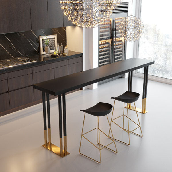 Industrial Style 1/2/3 Pieces Bar Table Set Rectangle Bar Table with High Wood Stools 3 Pieces: Table, 2 Stools Clearhalo 'Bar Furniture' 'furn' 'furn_home_bar_bar_sets' 'Furniture' 'Home Bars & Bar Sets' 'home_bar_bar_sets' 'Kitchen & Dining Furniture' 5797592