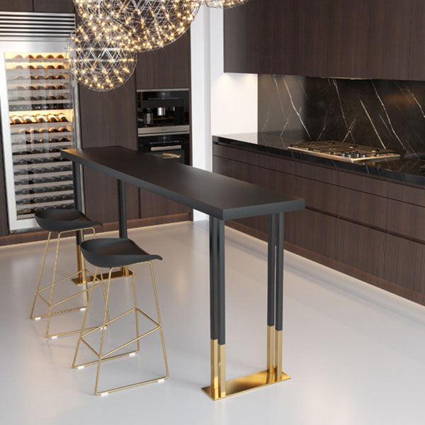 Industrial Style 1/2/3 Pieces Bar Table Set Rectangle Bar Table with High Wood Stools Clearhalo 'Bar Furniture' 'furn' 'furn_home_bar_bar_sets' 'Furniture' 'Home Bars & Bar Sets' 'home_bar_bar_sets' 'Kitchen & Dining Furniture' 5797597