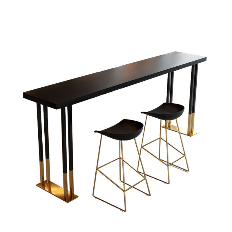 Industrial Style 1/2/3 Pieces Bar Table Set Rectangle Bar Table with High Wood Stools Clearhalo 'Bar Furniture' 'furn' 'furn_home_bar_bar_sets' 'Furniture' 'Home Bars & Bar Sets' 'home_bar_bar_sets' 'Kitchen & Dining Furniture' 5797598