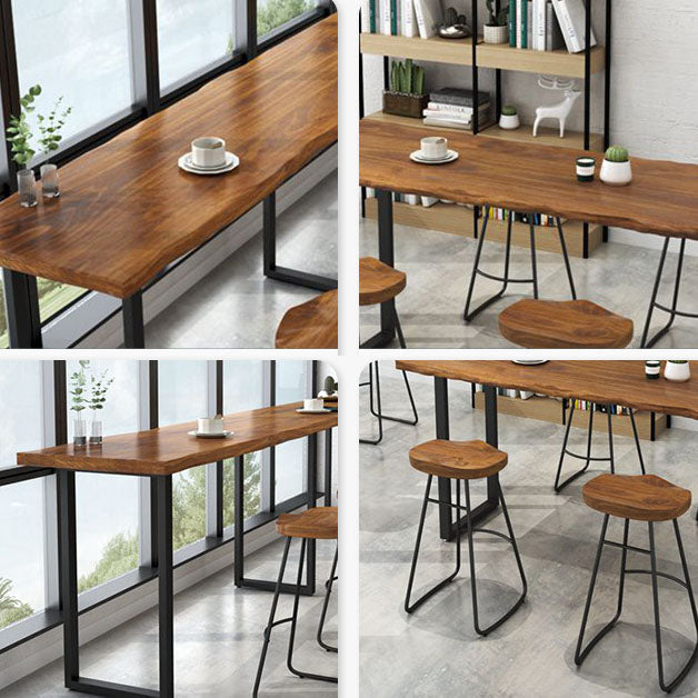1/2/5 Pieces Rectangular Counter Set Industrial Solid Wood Bar Table Set for Home Use Clearhalo 'Bar Furniture' 'furn' 'furn_home_bar_bar_sets' 'Furniture' 'Home Bars & Bar Sets' 'home_bar_bar_sets' 'Kitchen & Dining Furniture' 5797620