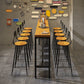 Industrial Style 1/6/11 Pieces Bar Table Set Rectangle Pine Wood Counter Table for Cafe 11 Pieces: Table, 10 Wood Stools Clearhalo 'Bar Furniture' 'furn' 'furn_home_bar_bar_sets' 'Furniture' 'Home Bars & Bar Sets' 'home_bar_bar_sets' 'Kitchen & Dining Furniture' 5797638