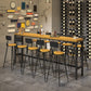 Industrial Style 1/6/11 Pieces Bar Table Set Rectangle Pine Wood Counter Table for Cafe Clearhalo 'Bar Furniture' 'furn' 'furn_home_bar_bar_sets' 'Furniture' 'Home Bars & Bar Sets' 'home_bar_bar_sets' 'Kitchen & Dining Furniture' 5797643