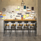 工業スタイル1/6/11ピースバーテーブルセット長方形の松の木材カウンターテーブル用カフェ
