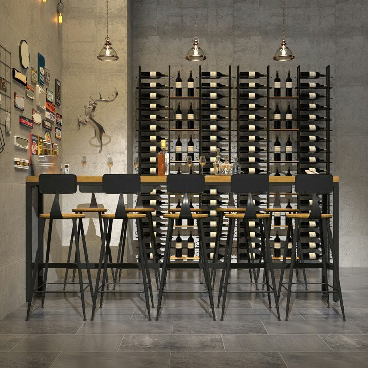 Industrial Style 1/6/11 Pieces Bar Table Set Rectangle Pine Wood Counter Table for Cafe Clearhalo 'Bar Furniture' 'furn' 'furn_home_bar_bar_sets' 'Furniture' 'Home Bars & Bar Sets' 'home_bar_bar_sets' 'Kitchen & Dining Furniture' 5797651