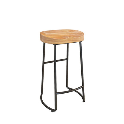 Modern 1/9 Pieces Bar Table Set Rectangle Pine Wood Counter Table with Stools for Balcony Natural 30"H Stool (Single) Clearhalo 'Bar Furniture' 'furn' 'furn_home_bar_bar_sets' 'Furniture' 'Home Bars & Bar Sets' 'home_bar_bar_sets' 'Kitchen & Dining Furniture' 5797666