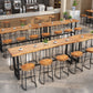 Modern 1/9 Pieces Bar Table Set Rectangle Pine Wood Counter Table with Stools for Balcony Clearhalo 'Bar Furniture' 'furn' 'furn_home_bar_bar_sets' 'Furniture' 'Home Bars & Bar Sets' 'home_bar_bar_sets' 'Kitchen & Dining Furniture' 5797675