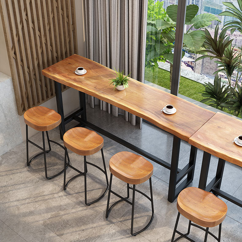 Modern 1/9 Pieces Bar Table Set Rectangle Pine Wood Counter Table with Stools for Balcony Clearhalo 'Bar Furniture' 'furn' 'furn_home_bar_bar_sets' 'Furniture' 'Home Bars & Bar Sets' 'home_bar_bar_sets' 'Kitchen & Dining Furniture' 5797677