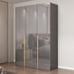 Contemporary Style Wood Wardrobe Gray Colour 1-Drawer Wardrobe Closet for Home Clearhalo 'Armoires & Wardrobes' 'armoires_wardrobes' 'Bedroom Furniture' 'furn' 'furn_armoires_wardrobes' 'Furniture' 5797701