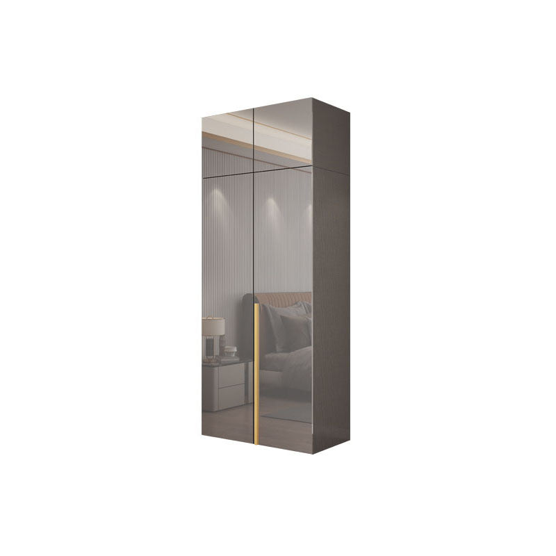 Contemporary Style Wood Wardrobe Gray Colour 1-Drawer Wardrobe Closet for Home Armories & Top Cabinet Clearhalo 'Armoires & Wardrobes' 'armoires_wardrobes' 'Bedroom Furniture' 'furn' 'furn_armoires_wardrobes' 'Furniture' 5797702