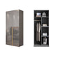 Contemporary Style Wood Wardrobe Gray Colour 1-Drawer Wardrobe Closet for Home 31"L x 22"W x 79"H Armoires & Wardrobes Clearhalo 'Armoires & Wardrobes' 'armoires_wardrobes' 'Bedroom Furniture' 'furn' 'furn_armoires_wardrobes' 'Furniture' 5797703