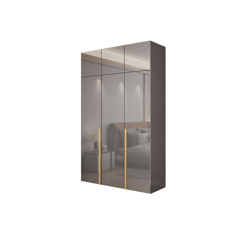 Contemporary Style Wood Wardrobe Gray Colour 1-Drawer Wardrobe Closet for Home 47"L x 22"W x 79"H Armories & Top Cabinet Clearhalo 'Armoires & Wardrobes' 'armoires_wardrobes' 'Bedroom Furniture' 'furn' 'furn_armoires_wardrobes' 'Furniture' 5797707