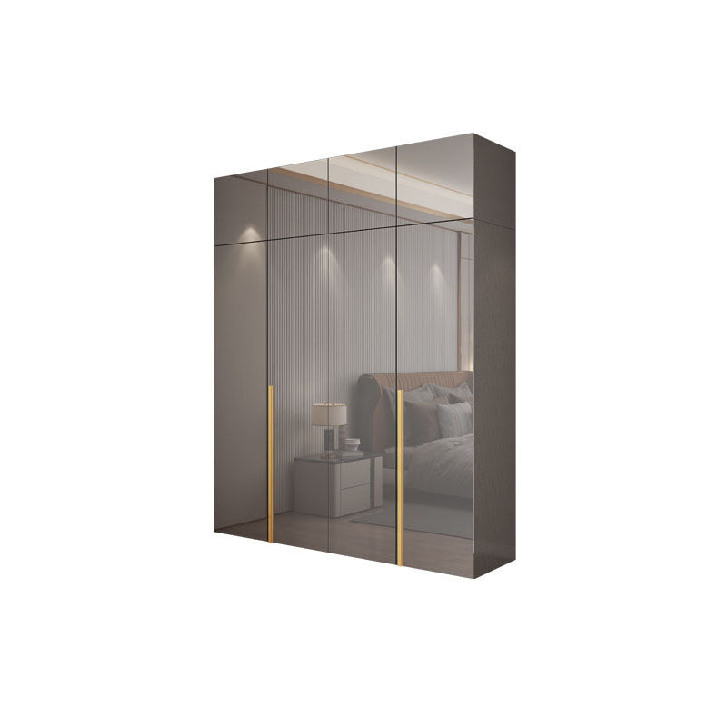 Contemporary Style Wood Wardrobe Gray Colour 1-Drawer Wardrobe Closet for Home Armories & Top Cabinet Clearhalo 'Armoires & Wardrobes' 'armoires_wardrobes' 'Bedroom Furniture' 'furn' 'furn_armoires_wardrobes' 'Furniture' 5797711
