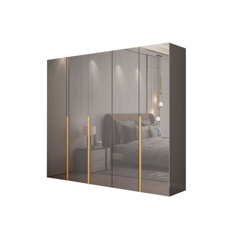 Contemporary Style Wood Wardrobe Gray Colour 1-Drawer Wardrobe Closet for Home 79"L x 22"W x 79"H Armoires & Wardrobes Clearhalo 'Armoires & Wardrobes' 'armoires_wardrobes' 'Bedroom Furniture' 'furn' 'furn_armoires_wardrobes' 'Furniture' 5797714