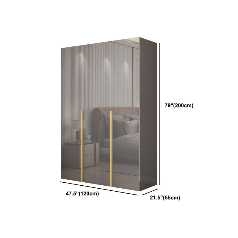 Contemporary Style Wood Wardrobe Gray Colour 1-Drawer Wardrobe Closet for Home Clearhalo 'Armoires & Wardrobes' 'armoires_wardrobes' 'Bedroom Furniture' 'furn' 'furn_armoires_wardrobes' 'Furniture' 5797723