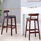 Armless Upholstered Bar Stool Modern Low Back Bar Stool with Wooden Legs