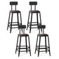 Chaise de comptoir noir industriel carré en métal de pied de pied de contre-tabouret