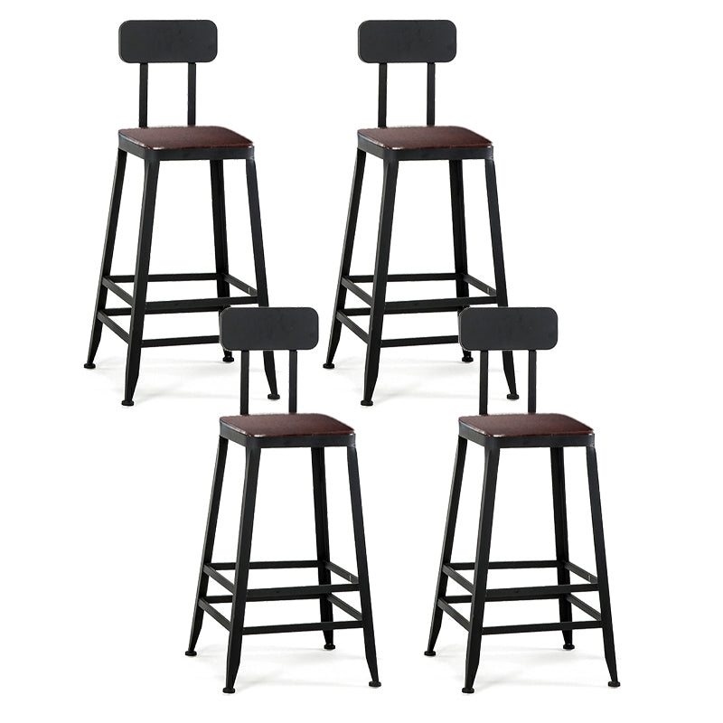 Chaise de comptoir noir industriel carré en métal de pied de pied de contre-tabouret