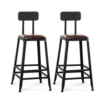 Chaise de comptoir noir industriel carré en métal de pied de pied de contre-tabouret