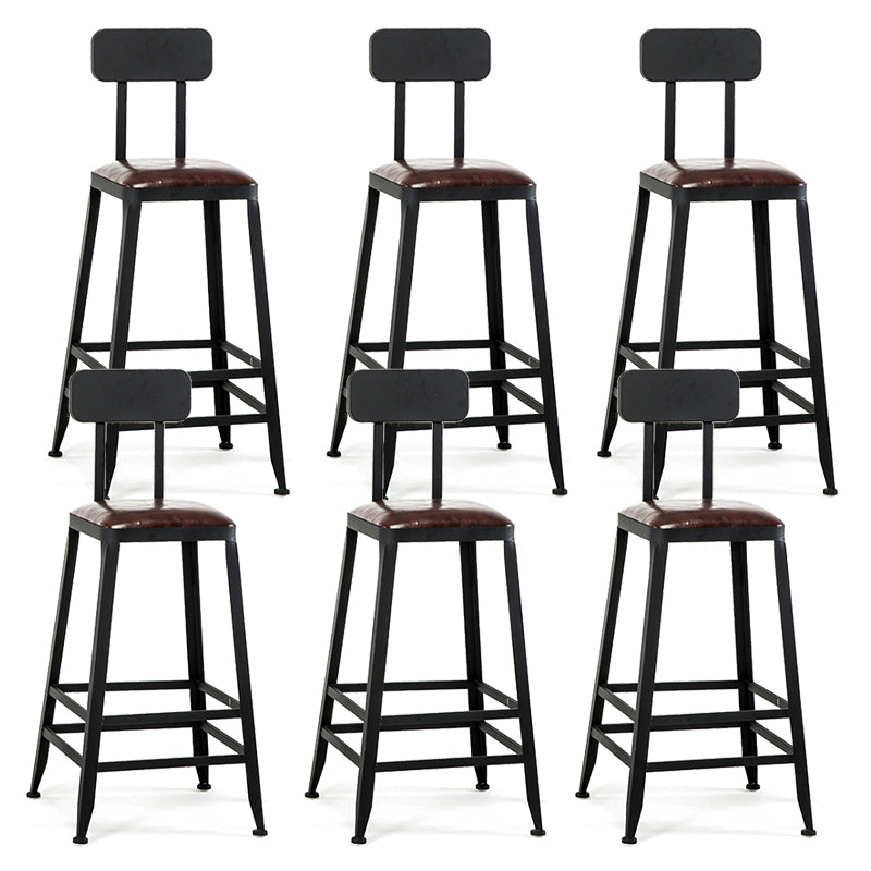 Chaise de comptoir noir industriel carré en métal de pied de pied de contre-tabouret