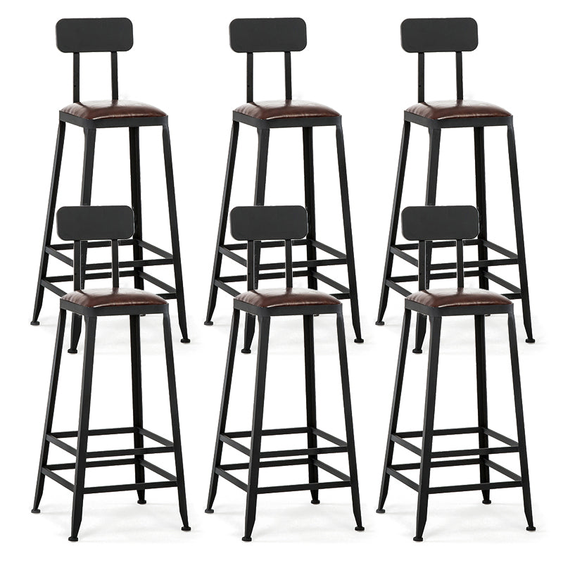 Chaise de comptoir noir industriel carré en métal de pied de pied de contre-tabouret