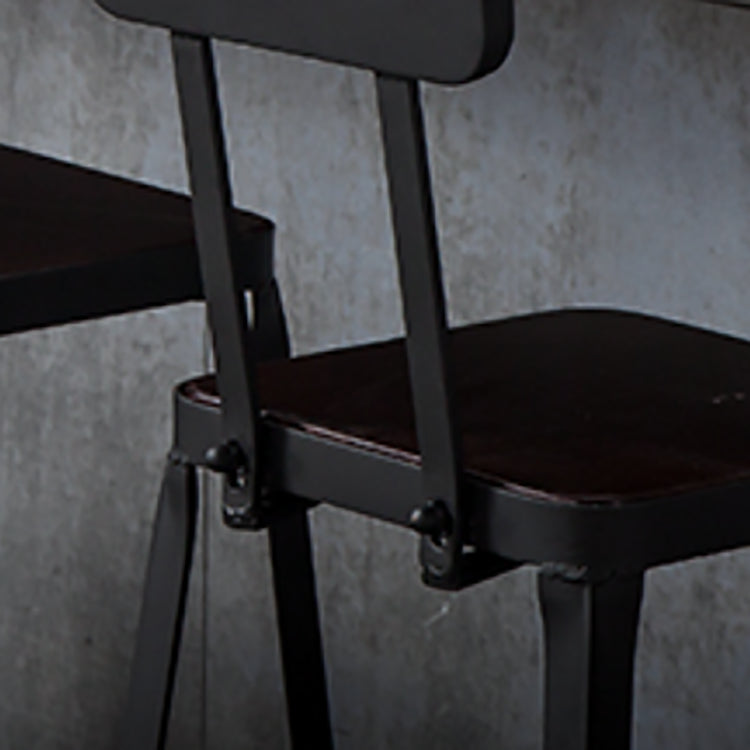 Chaise de comptoir noir industriel carré en métal de pied de pied de contre-tabouret