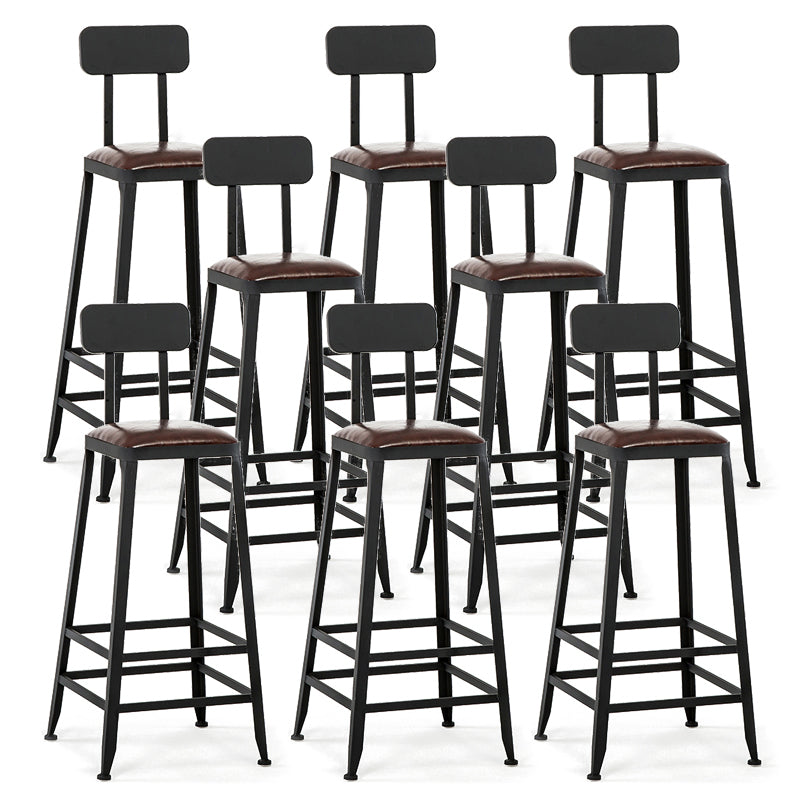 Chaise de comptoir noir industriel carré en métal de pied de pied de contre-tabouret