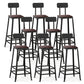 Chaise de comptoir noir industriel carré en métal de pied de pied de contre-tabouret