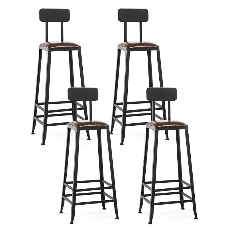 Chaise de comptoir noir industriel carré en métal de pied de pied de contre-tabouret