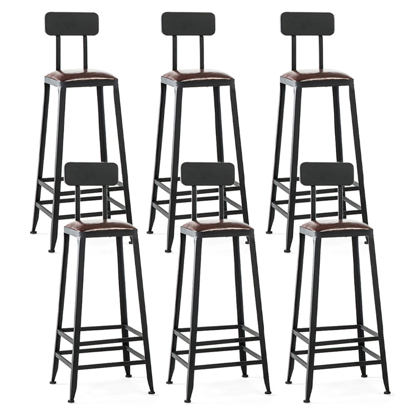 Chaise de comptoir noir industriel carré en métal de pied de pied de contre-tabouret