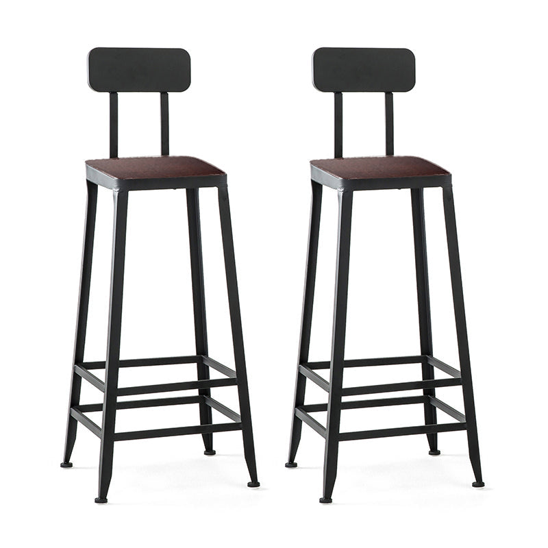 Chaise de comptoir noir industriel carré en métal de pied de pied de contre-tabouret