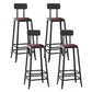 Chaise de comptoir noir industriel carré en métal de pied de pied de contre-tabouret
