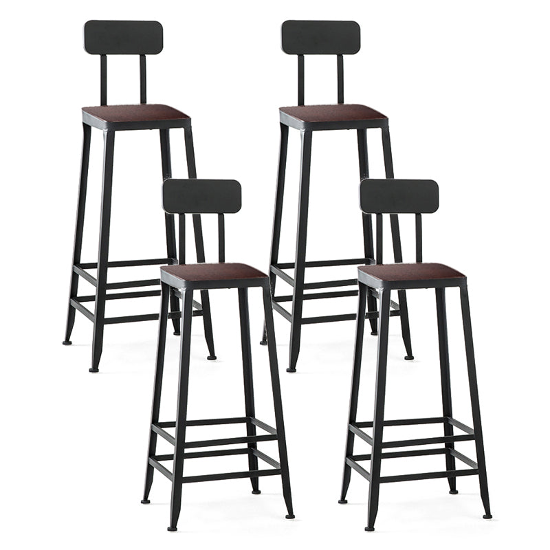 Chaise de comptoir noir industriel carré en métal de pied de pied de contre-tabouret