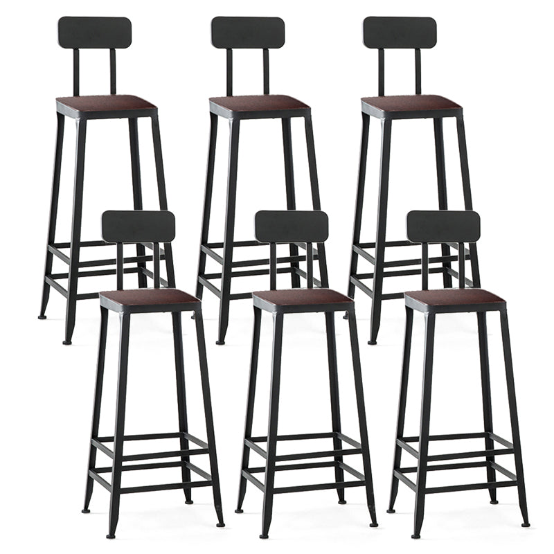 Chaise de comptoir noir industriel carré en métal de pied de pied de contre-tabouret