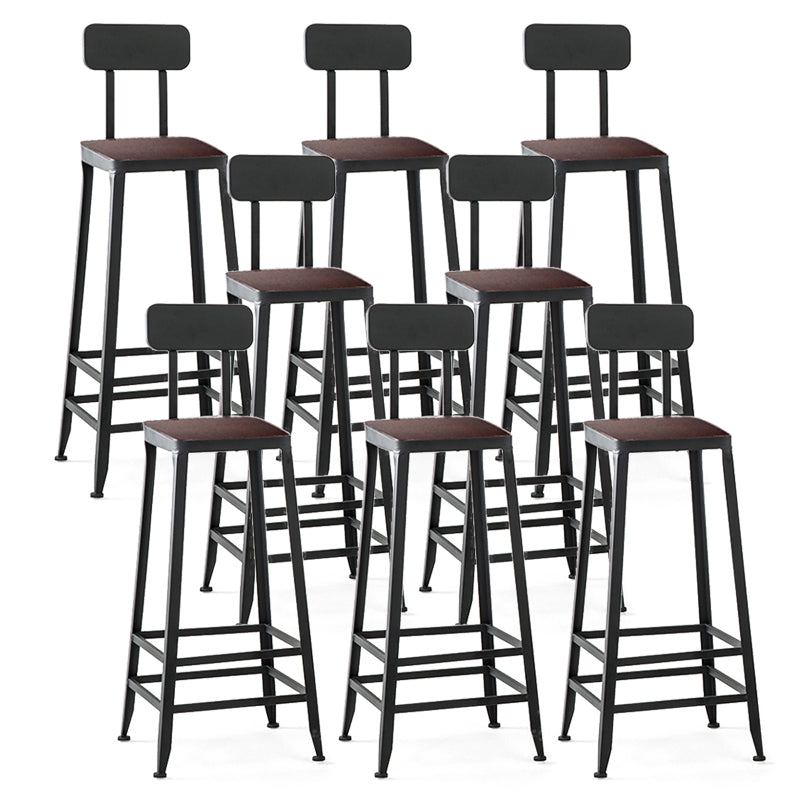 Chaise de comptoir noir industriel carré en métal de pied de pied de contre-tabouret