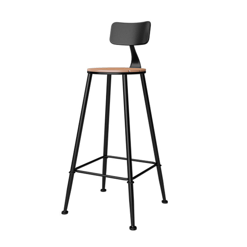 Outdoor Industrial Counter Stool Wood and Metal Black Footrest Bar Stool Clearhalo 'Bar Furniture' 'Bar Stools' 'bar_stools' 'furn' 'furn_bar_stools' 'Furniture' 'Kitchen & Dining Furniture' 5797875