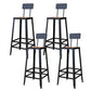 Outdoor Industrial Counter Stool Wood and Metal Black Footrest Bar Stool 4 Piece Set Square Clearhalo 'Bar Furniture' 'Bar Stools' 'bar_stools' 'furn' 'furn_bar_stools' 'Furniture' 'Kitchen & Dining Furniture' 5797876
