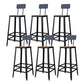Outdoor Industrial Counter Stool Wood and Metal Black Footrest Bar Stool 6 Piece Set Square Clearhalo 'Bar Furniture' 'Bar Stools' 'bar_stools' 'furn' 'furn_bar_stools' 'Furniture' 'Kitchen & Dining Furniture' 5797878